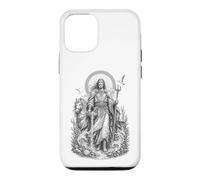 Custodia per iPhone 12/12 Pro Manannan, linea d'arte celtica del dio celtico delle onde sacre