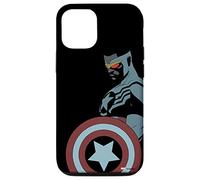Custodia per iPhone 12/12 Pro Marvel Avengers Sam Wilson Capitan America Ritratto Nero