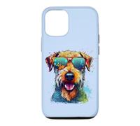 Custodia per iPhone 12/12 Pro Mens Colorful Paint Splash Pop Art Airedale Terrier Lover