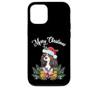 Custodia per iPhone 12/12 Pro Mens Womens Kids Merry Christmas Santa Cavalier Dog Mom