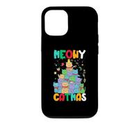 Custodia per iPhone 12/12 Pro Meowy Catmas - Albero di Natale con gatto, per ragazze e ragazzi, divertente Babbo Natale