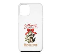 Custodia per iPhone 12/12 Pro Meowy Under The Mistletoe Cute Tuxedo Kitten Christmas