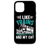 Custodia per iPhone 12/12 Pro Mi piacciono i treni e il mio gatto
