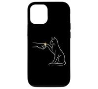 Custodia per iPhone 12/12 Pro Midnight Cat Touch Magical Bond Line Art Cat Silhouette