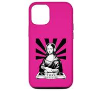 Custodia per iPhone 12/12 Pro Mona Lisa Cuffie DJ Rinascimento Art Music Lover