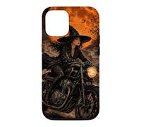 Custodia per iPhone 12/12 Pro Moon Café Harvest Racer Strega Vintage Halloween Moto