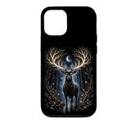 Custodia per iPhone 12/12 Pro Moonlit Mystic Deer Fantasy Foresta Grafica