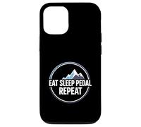 Custodia per iPhone 12/12 Pro Mountain Biking Cyclist Eat Sleep Pedal Repeat
