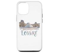 Custodia per iPhone 12/12 Pro Musée du Louvre Piramide Acquerello Esterno Parigi Francia
