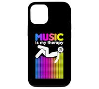 Custodia per iPhone 12/12 Pro Music Is My Therapy Equalizzatore DJ Arcobaleno Ingegnere del suono
