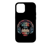 Custodia per iPhone 12/12 Pro Music On World Off Cuffie Retro Soundwave
