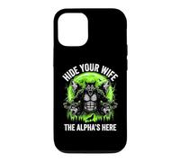Custodia per iPhone 12/12 Pro Nascondi tua moglie (The Alpha's Here) - Funny Wolf Meme Guys Men