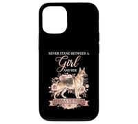 Custodia per iPhone 12/12 Pro Never Stand Between A Girl and Her German Shepherd Floral