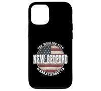 Custodia per iPhone 12/12 Pro New Bedford Massachusetts, Vintage bandiera americana