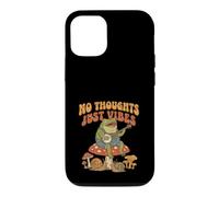 Custodia per iPhone 12/12 Pro No Thoughts Just Vibes Frog Mindfulness Meditation Mushroom