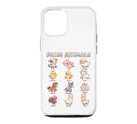 Custodia per iPhone 12/12 Pro Nomi di animali da fattoria per bambini, facile apprendimento, animali carini