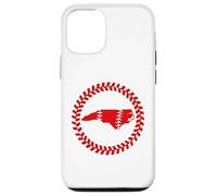 Custodia per iPhone 12/12 Pro North Carolina Baseball Stitch Circle Emblema Carolinian Ball