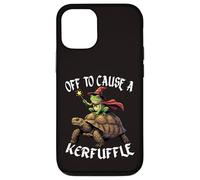 Custodia per iPhone 12/12 Pro Off to Cause a Kerfuffle Funny Whimsical Frog Wizard Turtle