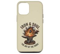 Custodia per iPhone 12/12 Pro Opera d'arte di Iron And Soul Blacksmith Forge Incudine Hammer