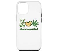 Custodia per iPhone 12/12 Pro Pace Amore Erba Marijuana Cannabis Retro Vintage