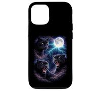Custodia per iPhone 12/12 Pro Pantere scure sotto la luna piena Vintage Fantasy Lightning