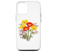 Custodia per iPhone 12/12 Pro Papaveri rossi e gialli e viole del pensiero Full Bloom Shapes Mania