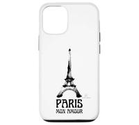 Custodia per iPhone 12/12 Pro Paris Mon Amour - Torre Eiffel Grafica Artistica a Pennello