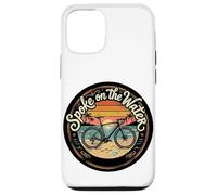 Custodia per iPhone 12/12 Pro Parlato sull'acqua Ciclismo Tramonto Beach Ride Design