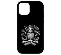Custodia per iPhone 12/12 Pro Parrucchiere Scheletro Parrucchiere Donne Meditazione Yoga