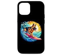 Custodia per iPhone 12/12 Pro Pastore Tedesco Surfing Surfer Proprietario Tavola da Surf Rider Sea