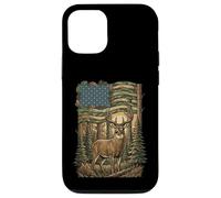 Custodia per iPhone 12/12 Pro Patriotic Hunting Camo Flag Whitetail Buck Deer Hunter