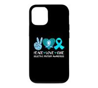 Custodia per iPhone 12/12 Pro Peace Love Cure Consapevolezza del mutismo selettivo, colore: verde acqua, speranza