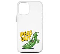 Custodia per iPhone 12/12 Pro Peas Out - Divertente gioco di parole a forma di pisello con scritta «Peas Out Giving Peace»