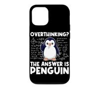 Custodia per iPhone 12/12 Pro Pensare troppo La risposta è Penguin Divertente Insegnante di Matematica