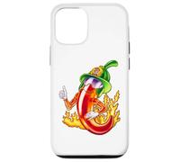 Custodia per iPhone 12/12 Pro Piccante vigile del fuoco peperoncino fumetto divertente fuoco eroe disegno