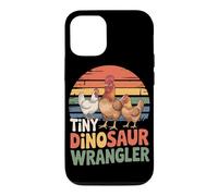 Custodia per iPhone 12/12 Pro Piccolo Dinosaur Wrangler Divertente Pollo Agricoltore Retro