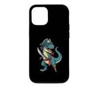 Custodia per iPhone 12/12 Pro Pirate Dinosaur T Rex - Costume pirata Buccaneer Jolly Roger