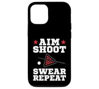 Custodia per iPhone 12/12 Pro Pool Playing Aim Shoot Swear Repeat Pool Playing Billiards