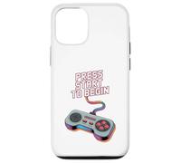 Custodia per iPhone 12/12 Pro Premi Start per iniziare il controller da gioco retrò Art
