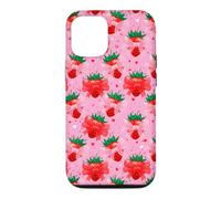 Custodia per iPhone 12/12 Pro Preppy Spring Coquette Fragola Archi Modello San Valentino