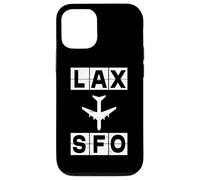 Custodia per iPhone 12/12 Pro Progettazione del codice di viaggio del percorso dell'aereo LAX SFO