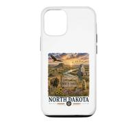 Custodia per iPhone 12/12 Pro Progettazione di viaggi del paesaggio della prateria dell'acquerello del Nord Dakota