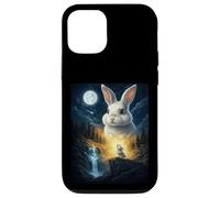 Custodia per iPhone 12/12 Pro Rabbit Howling to The Moon Vintage Funny Rabbit