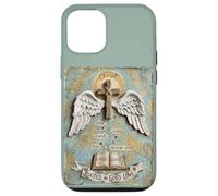 Custodia per iPhone 12/12 Pro Radicato nell'amore di Dio Cristo Cross Wings Bibbia