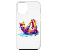 Custodia per iPhone 12/12 Pro Rainbow Alpaca Yoga Llama Meditation Pose