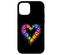 Custodia per iPhone 12/12 Pro Rainbow Paw Heart Colorful Dog & Cat Lover Pet Art