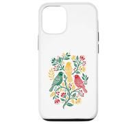 Custodia per iPhone 12/12 Pro Rasta Reggae Roots Three Birds Jamaica Folk Art Floral