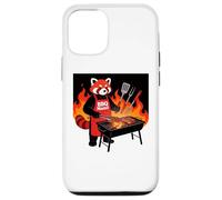 Custodia per iPhone 12/12 Pro Red panda Cooking Grill BBQ Funny Gift Red panda