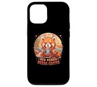 Custodia per iPhone 12/12 Pro Red panda needs Coffee Red Panda Girls Kids