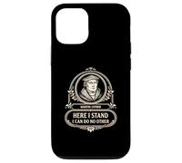 Custodia per iPhone 12/12 Pro Reformed Theology Martin Lutero Here I Stand Citazione